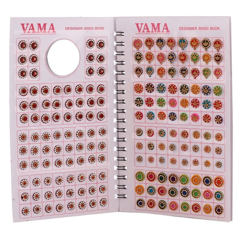 VAMA Fashions Stone Border Kumkum Designer Spiral Bridal Bindi Booklet Bride For Women (372 Full Stone Bindi Book) Multicolour