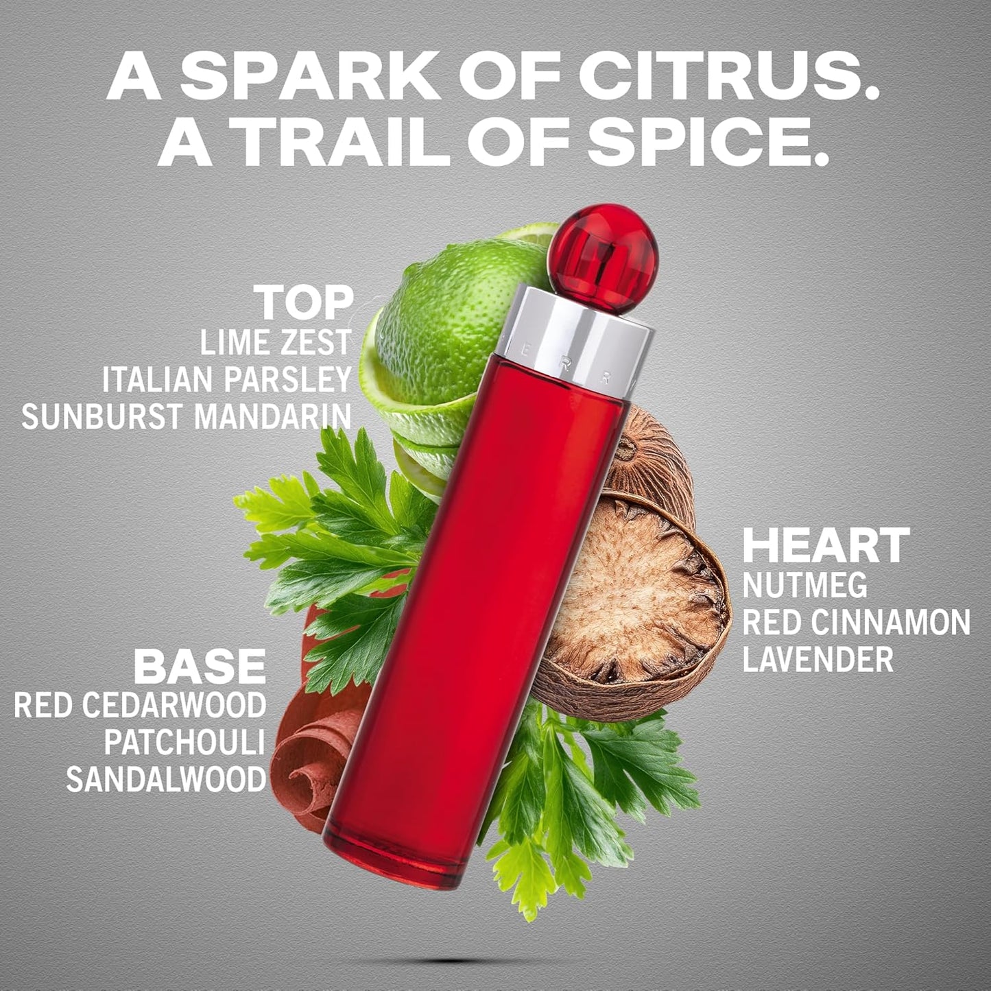Perry Ellis 360° Red Eau De Toilette Spray for Men - Long-Lasting Cologne with Clove, Cinnamon & Patchouli - 3.4 fl oz (100 mL)