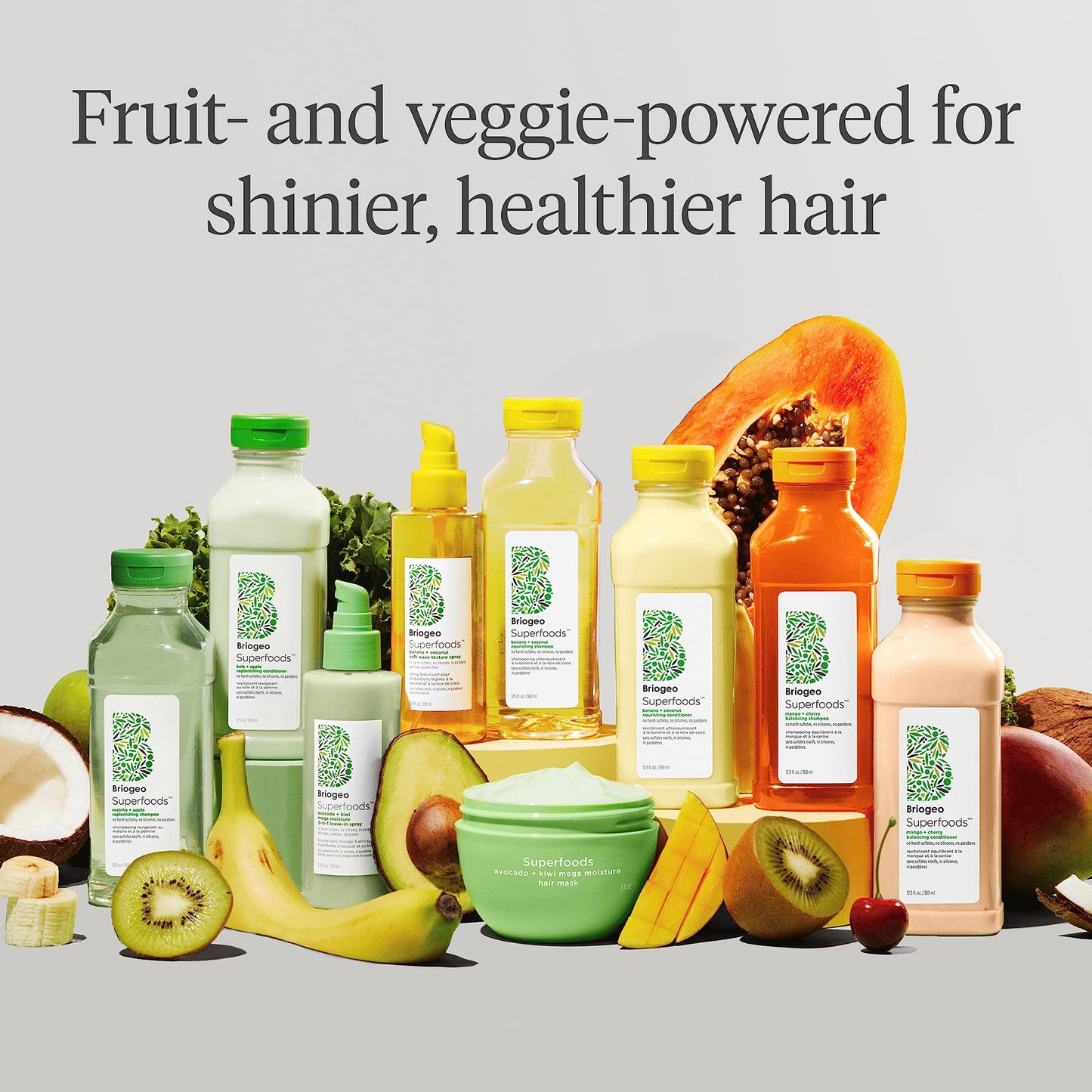 Briogeo Superfoods Banana + Coconut Hair Pack for Dry Hair | Nourishing Shampoo & Conditioner Duo | Hydrating & Shine-Boosting | Vegan & Cruelty-Free | 2 x 12.5 fl oz