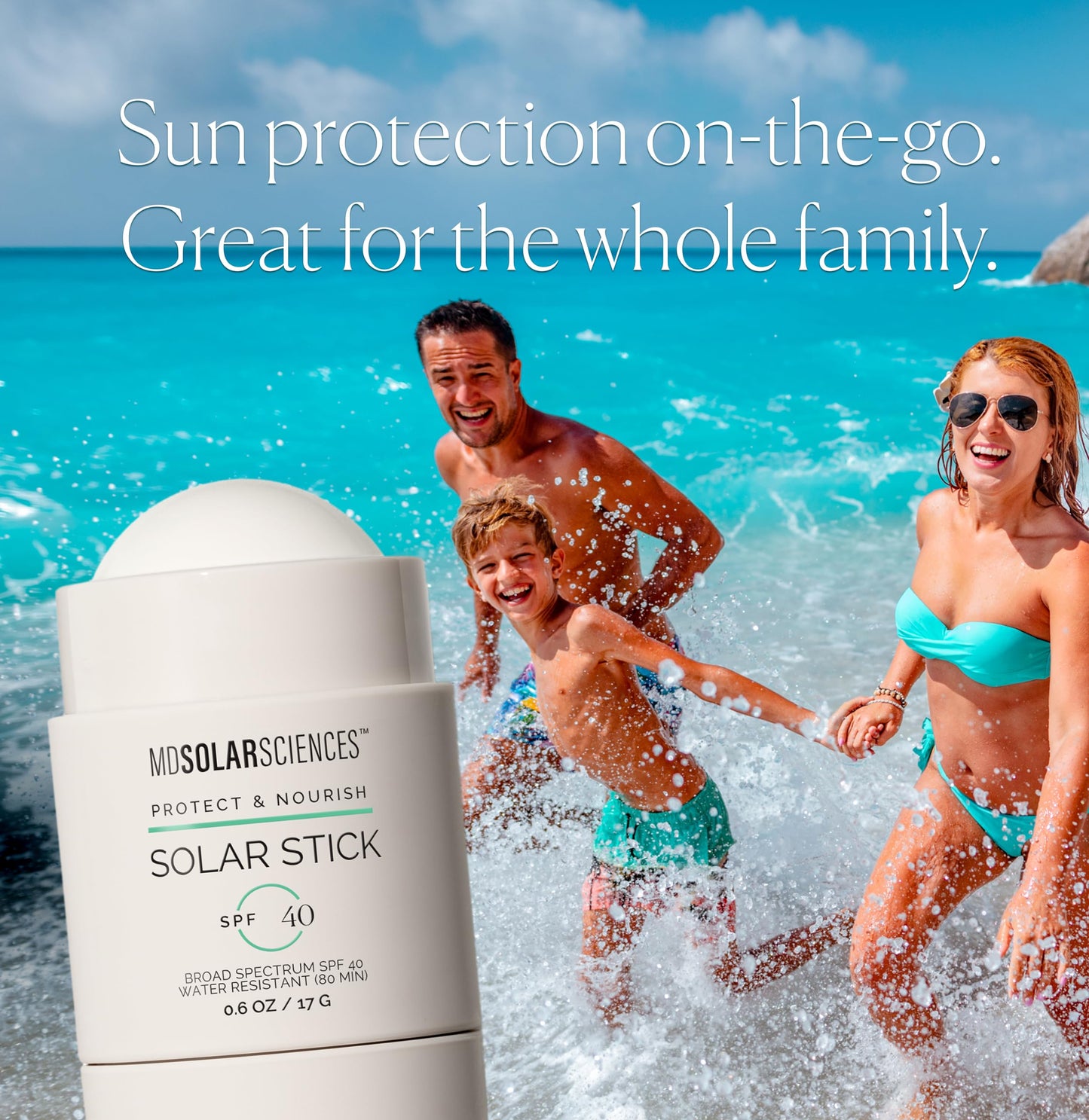 MDSolarSciences Solar Stick SPF 40 – Water-Resistant Mineral Sunscreen – Broad Spectrum UV Protection – Blendable Zinc Oxide Travel Stick – Smooth, Sheer and Natural Matte Finish, 0.6 Oz