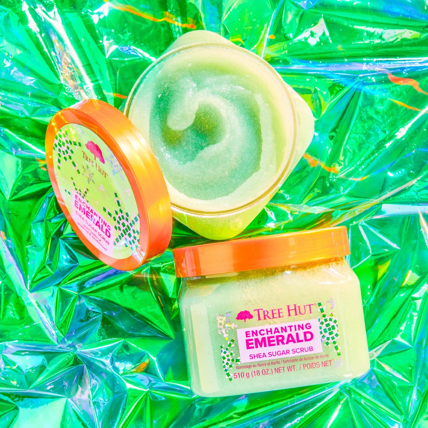 Tree Hut Enchanting Emerald Shea Sugar Scrub | Exfoliating Body Scrub Removes Dead, Dry Skin for a Soft & Hydrated Feel | Limited Edition Holiday | Nourishing Essential Body Care | 18 fl oz.