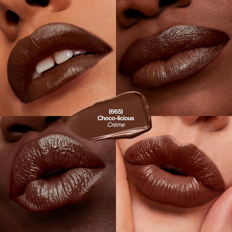 REVLON Lipstick, Super Lustrous Lipstick, Creamy Formula For Soft, Fuller-Looking Lips, Moisturized Feel in Nudes & Browns, Choco-Liscious (665) 0.15 oz (Pack of 3)