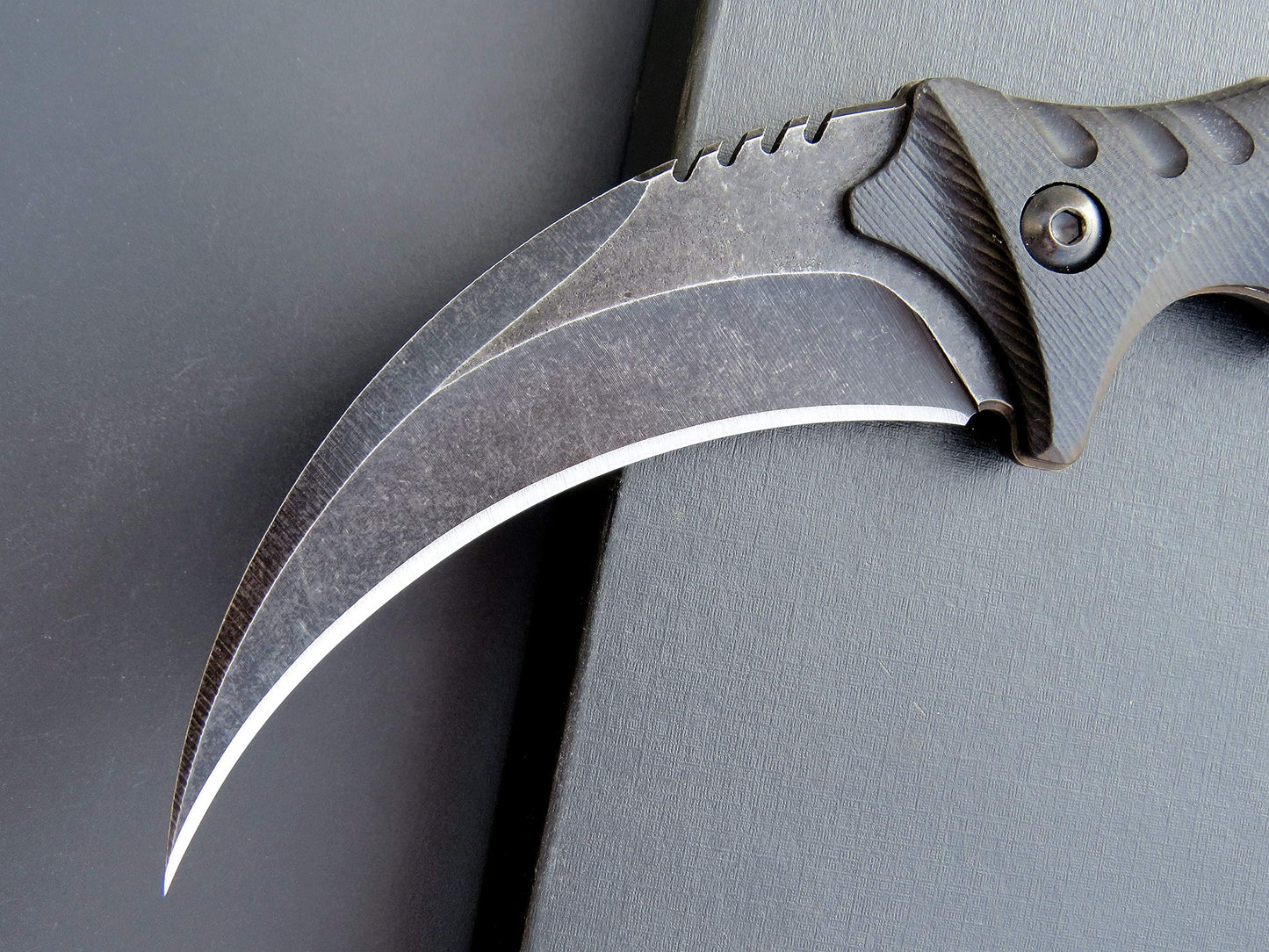 Ccanku C1111 Fixed Blade Knife D2 Steel Blade G10 Handle Claw for Outdoor EDC Survival Knife with Kydex Sheath (Black)