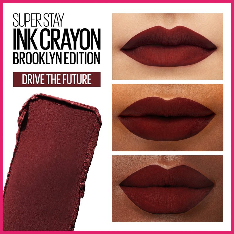 Maybelline New York Maybelline Super Stay Ink Crayon Matte Longwear Lipstick Makeup, Drive The Future, 0.04 Ounce ., 165 Drive The Future, 0.04 ounces (Pack of 2)