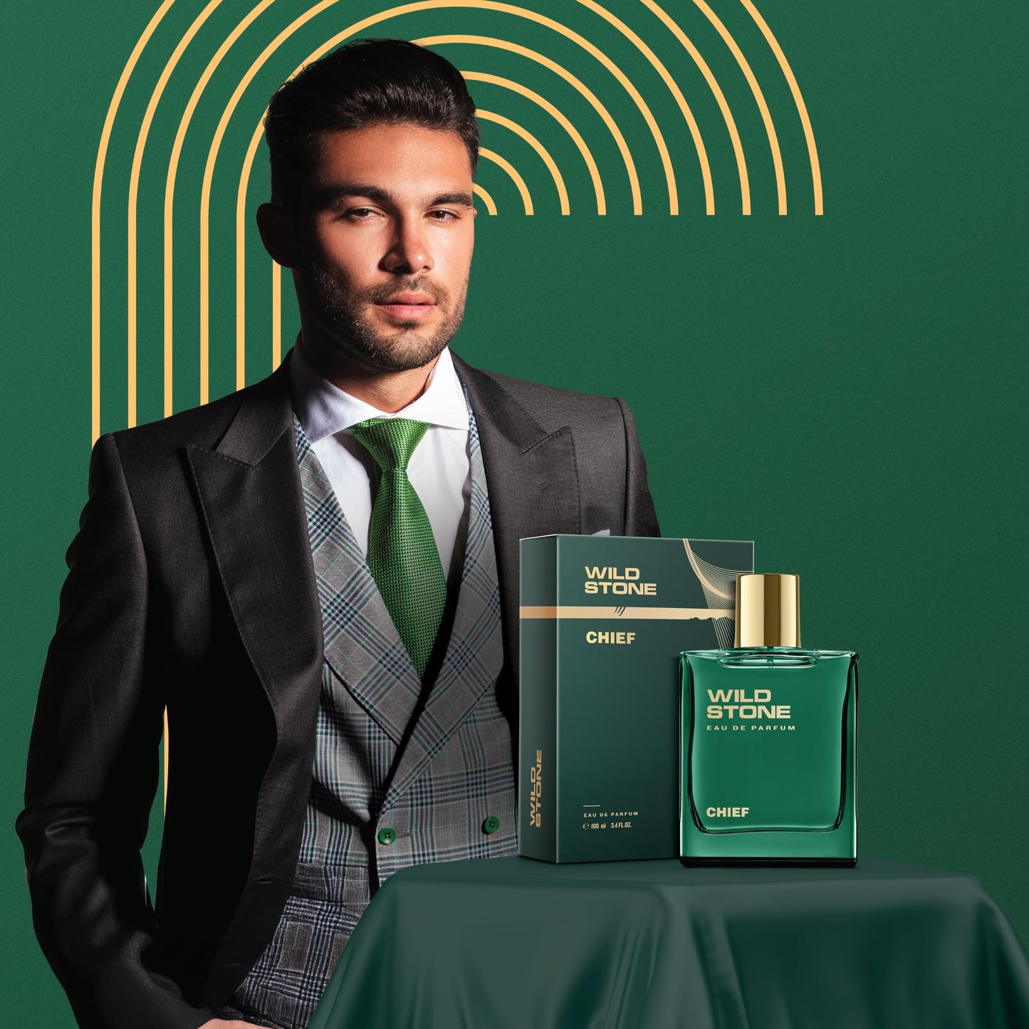Wild Stone Chief Eau De Parfum | 3.38oz,100 ml | Luxury EDP Perfume for Men | Intense Long Lasting Premium Fragrance | 100% Liquid Scent