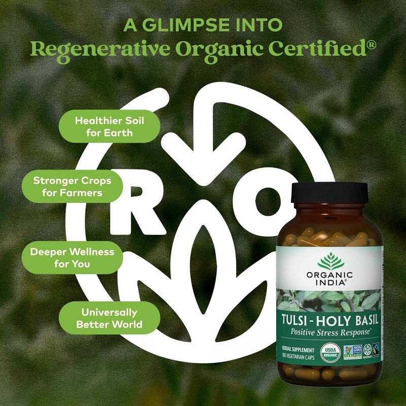 Tulsi Herbal Supplement - Organic Holy Basil for Immune Support | Vegan, Gluten-Free, 180 Capsules