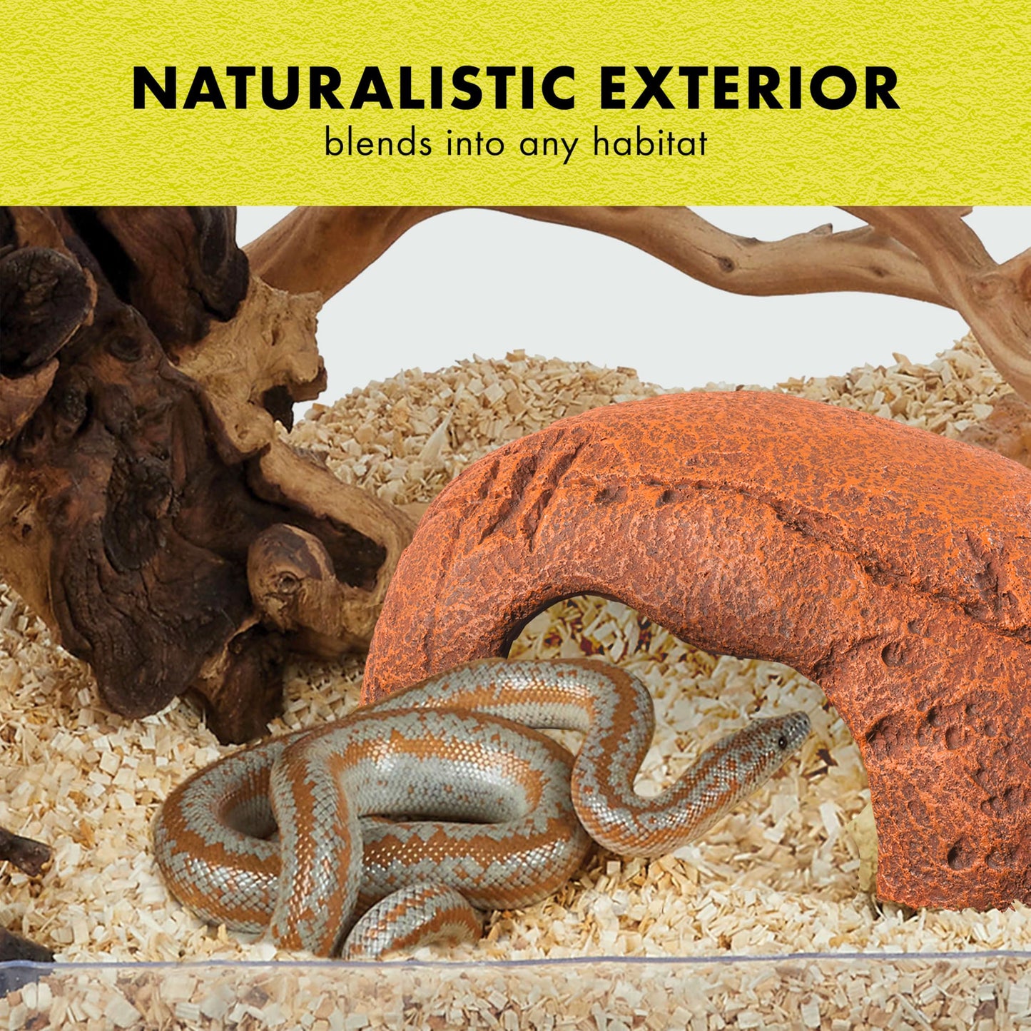 Zilla Rock Den, Naturalistic Rock Décor, Ideal Hideaway for Snakes, Skinks, Geckos, Bearded Dragons, Extra Large
