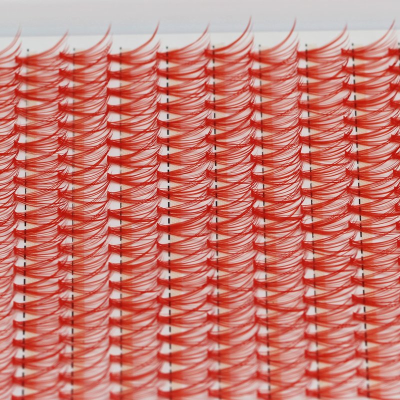 Bodermincer D Curl 240pcs 20D Lash Clusters Wispy Lashes Rose,Red,Blue,Black,Brown,Purple,Light Green,Dark Green Colors to Choose Lashes Cluster Eyelashes Eyelash Extension (12mm, Red)