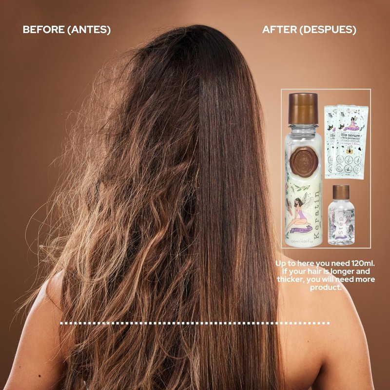Organic Keratin Hair Treatment - Straighten, Repair & Relax Hair | All-Natural Vegan Formula | 250ml/8.45 Fl Oz