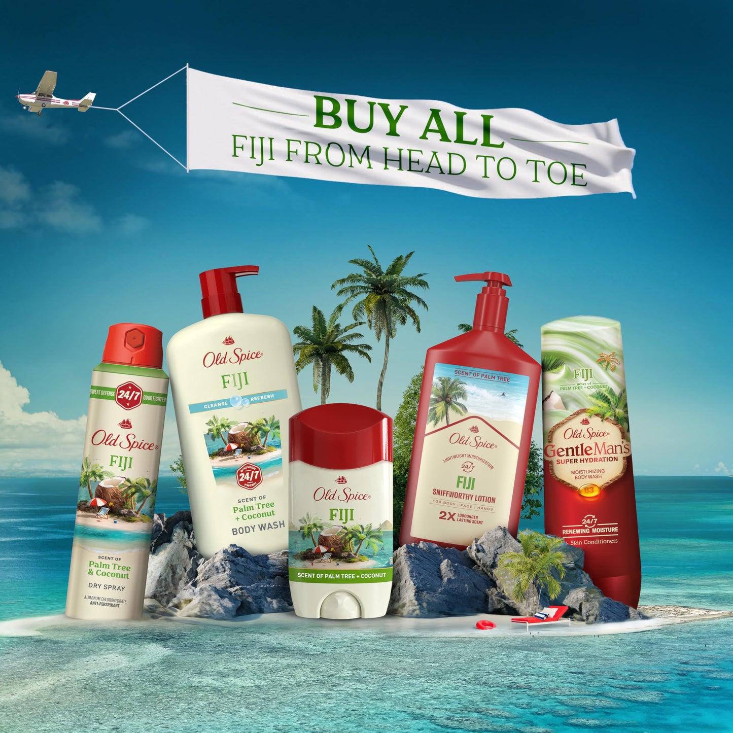 Old Spice Cleansing Body Wash for Men, 24/7 Shower Fresh with Lasting Scent, Cleanse & Refresh, Gentle on Skin, Vitamin B3, Fiji with Palm Tree + Coconut Scent, 18 oz (Pack of 4)