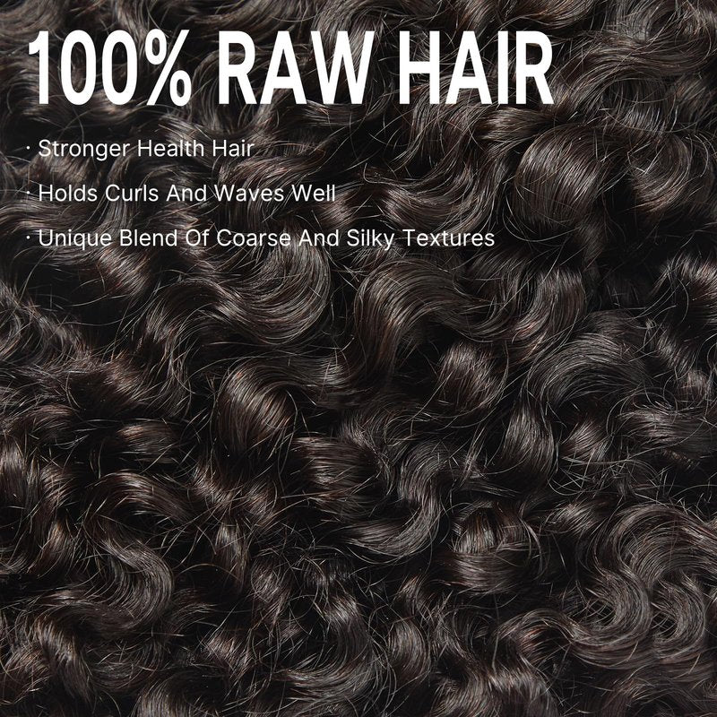 ASHINE Hair Bundles Messy Burmese Curly 3 Bundles Tight Curly Burmese Human Hair 14 Inch, Minimal Shedding Quick Weave Natural Black