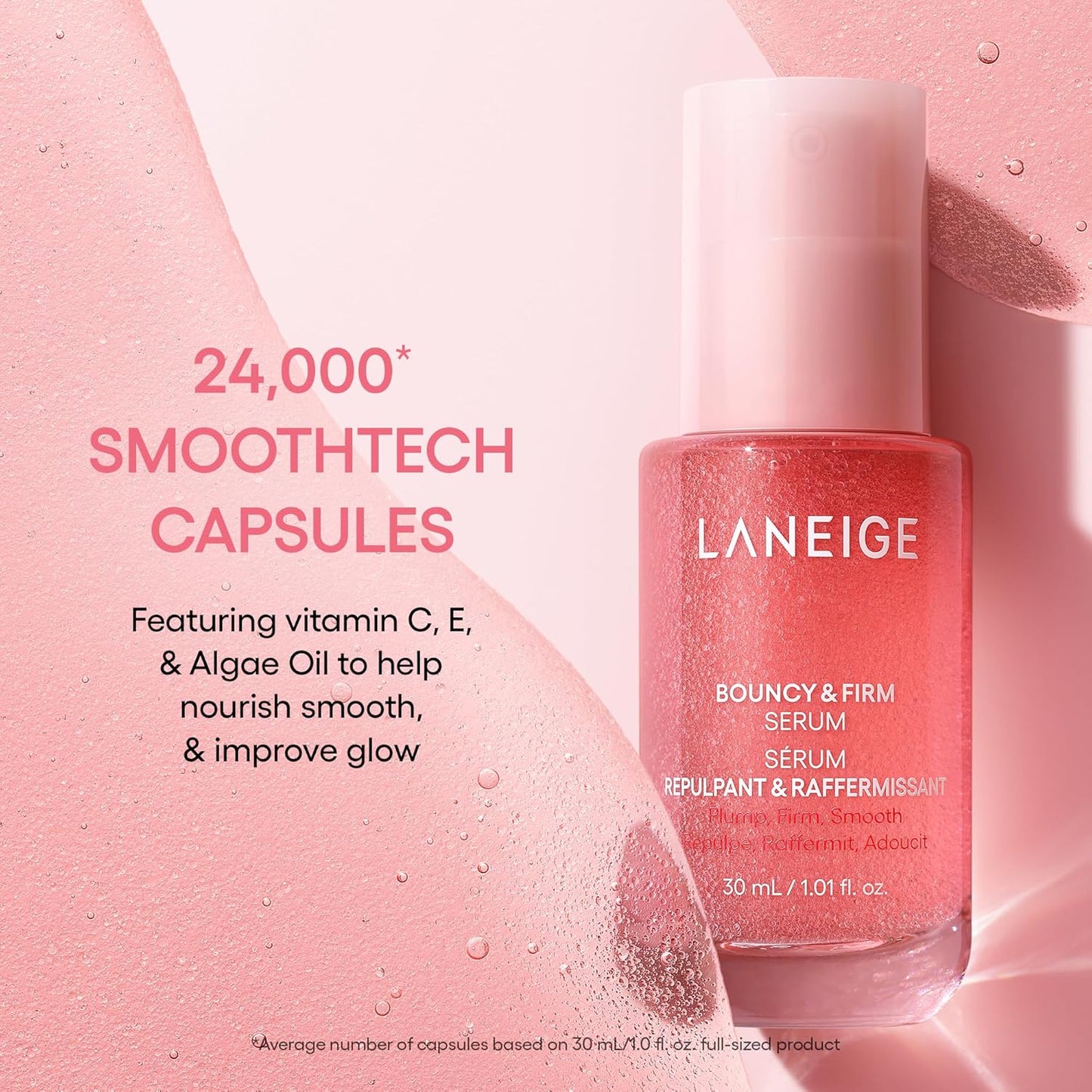 **LANEIGE Bouncy & Firm Serum - Korean Collagen Serum with Peptides for Plumping & Hydrating Skin**