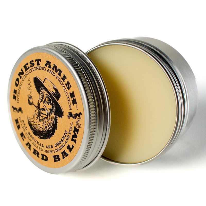 Honest Amish Beard Balm - Natural Leave-In Conditioner for Soft, Manageable Beards - 2 Ounce Tin