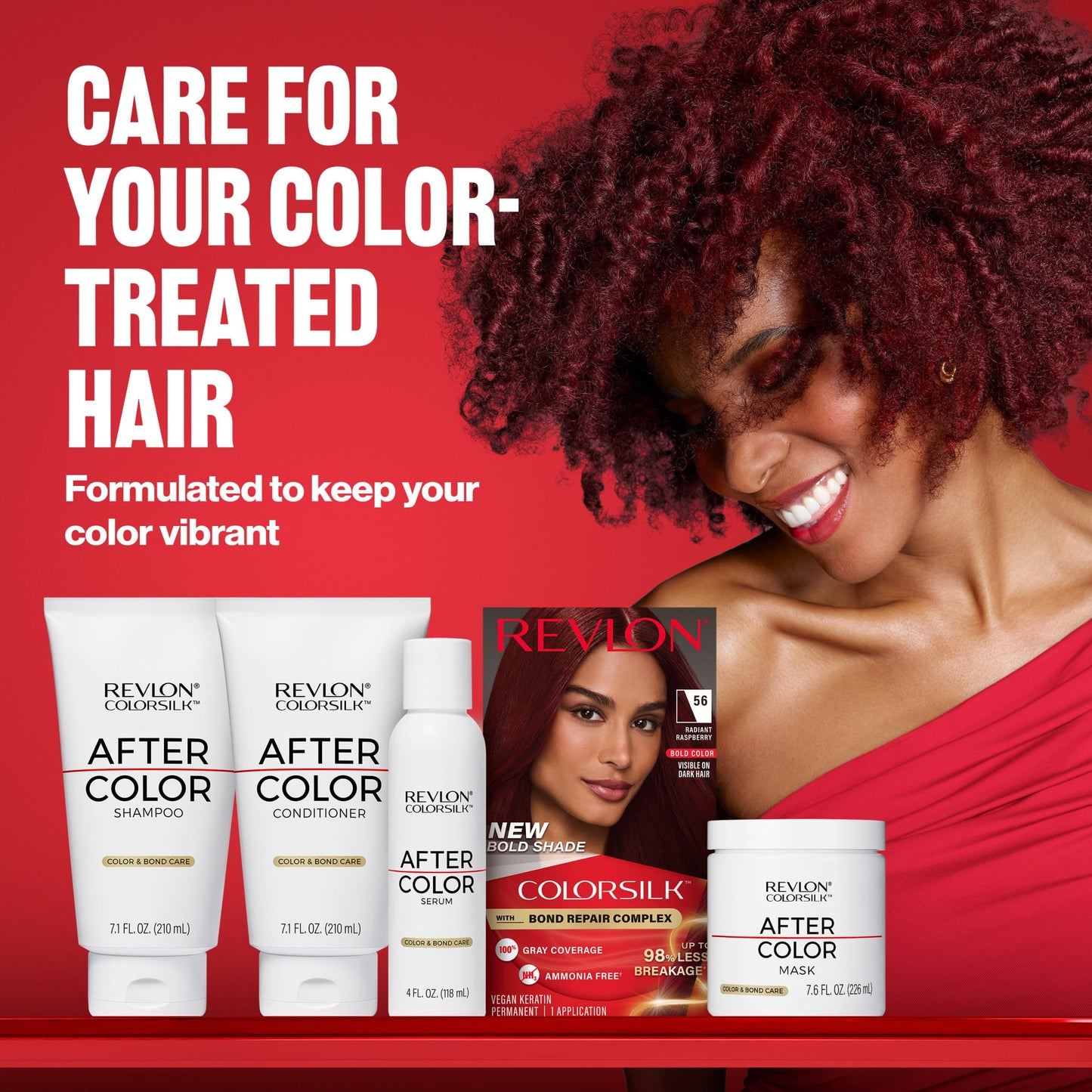 Revlon ColorSilk with Bond Repair Complex, Permanent Hair Color, 100% Gray Coverage, Ammonia Free Dye, Vegan Keratin, 45 Bright Auburn, 3 pack