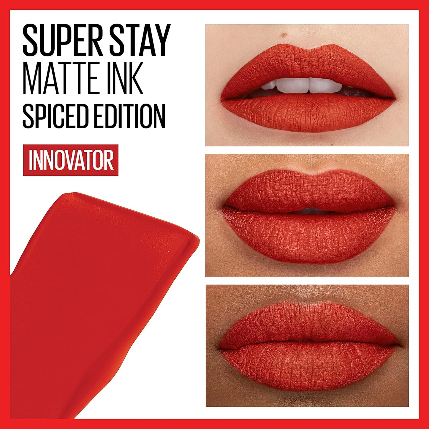 Maybelline Super Stay Matte Ink Liquid Lipstick Set - Long-Lasting 16H Wear | Blue Red Pioneer & Cardinal Red Innovator Shades