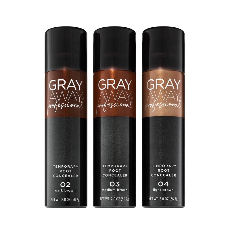 Gray Away Professional Temporary Root Concealer Touchup Spray, Dark Brown 2 oz