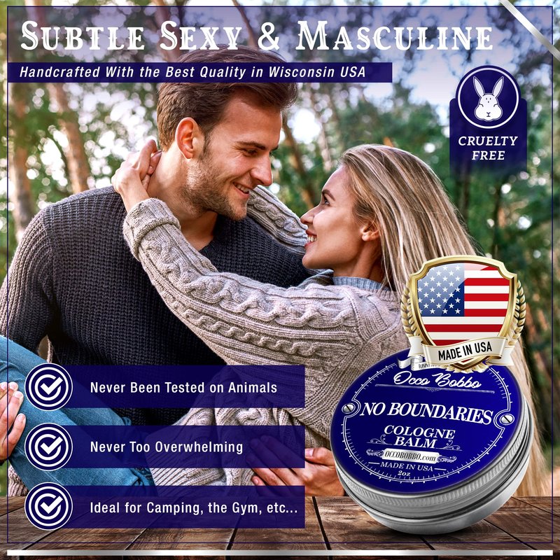 Handy Hound No Boundaries Solid Cologne - Classic and Clean Scent that Combines Woody-Fresh Musk Cedar and Citrus Notes - Made In The USA - All-Natural Ingredients - 2 oz