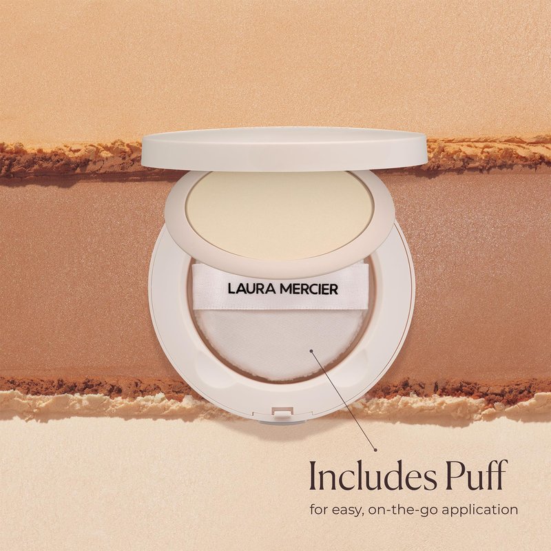 Laura Mercier Ultra-Blur Talc-Free Waterproof Translucent Pressed Setting Powder, 16HR Weightless Wear and Shine Control, Hyaluronic Acid Infused for 24HR Hydration, Natural Finish, Translucent