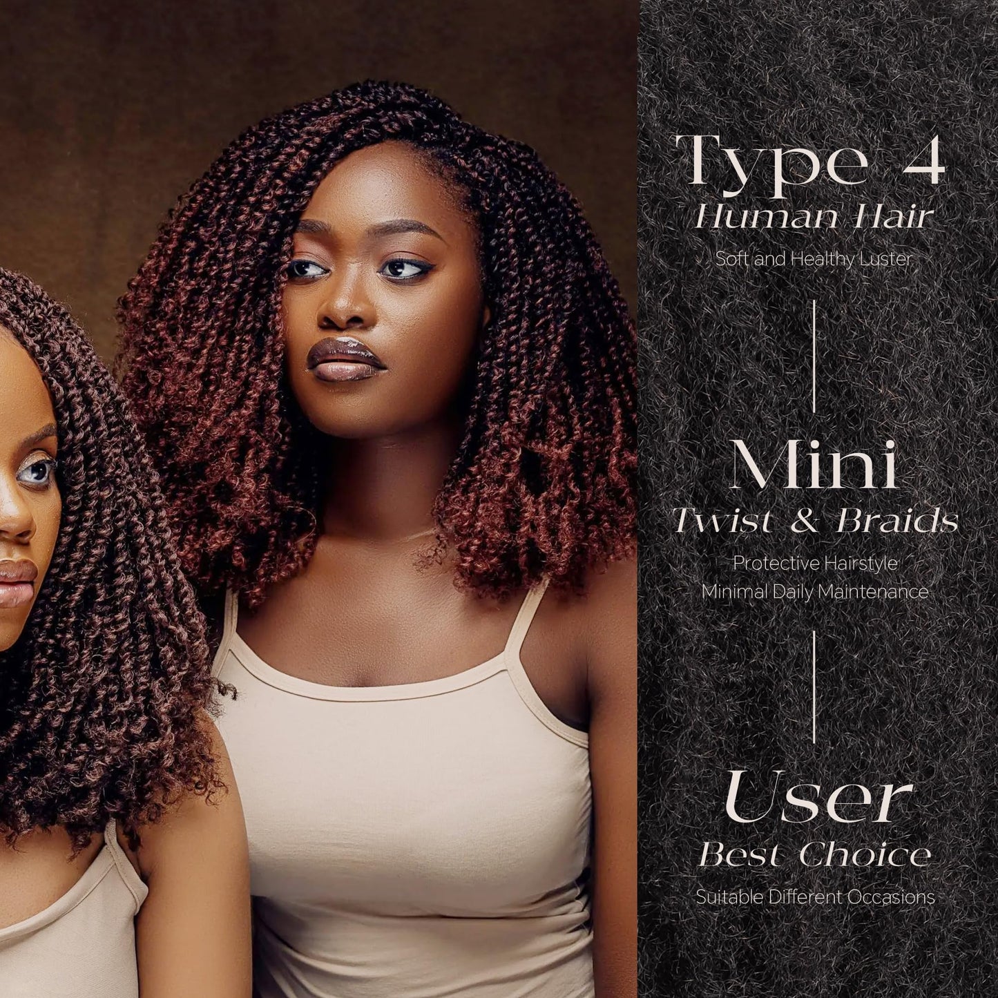 BLL Afro Kinkys Bulk Human Hair-100% Human Hair for Mini Twist Braiding Dreadlock Loc Extensions Afro Kinky Curly Hair Bulk Black Color (4#, 16 Inch (Pack Of 1))