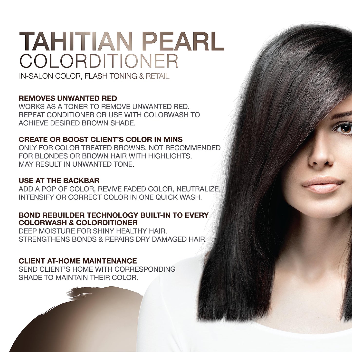 Celeb Luxury Colorwash Color Depositing Conditioner - Color Refresher , Vegan Hair Dye Mask, Bondfix Bond Rebuilder, Gem Lites Brown Tahitian Pearl