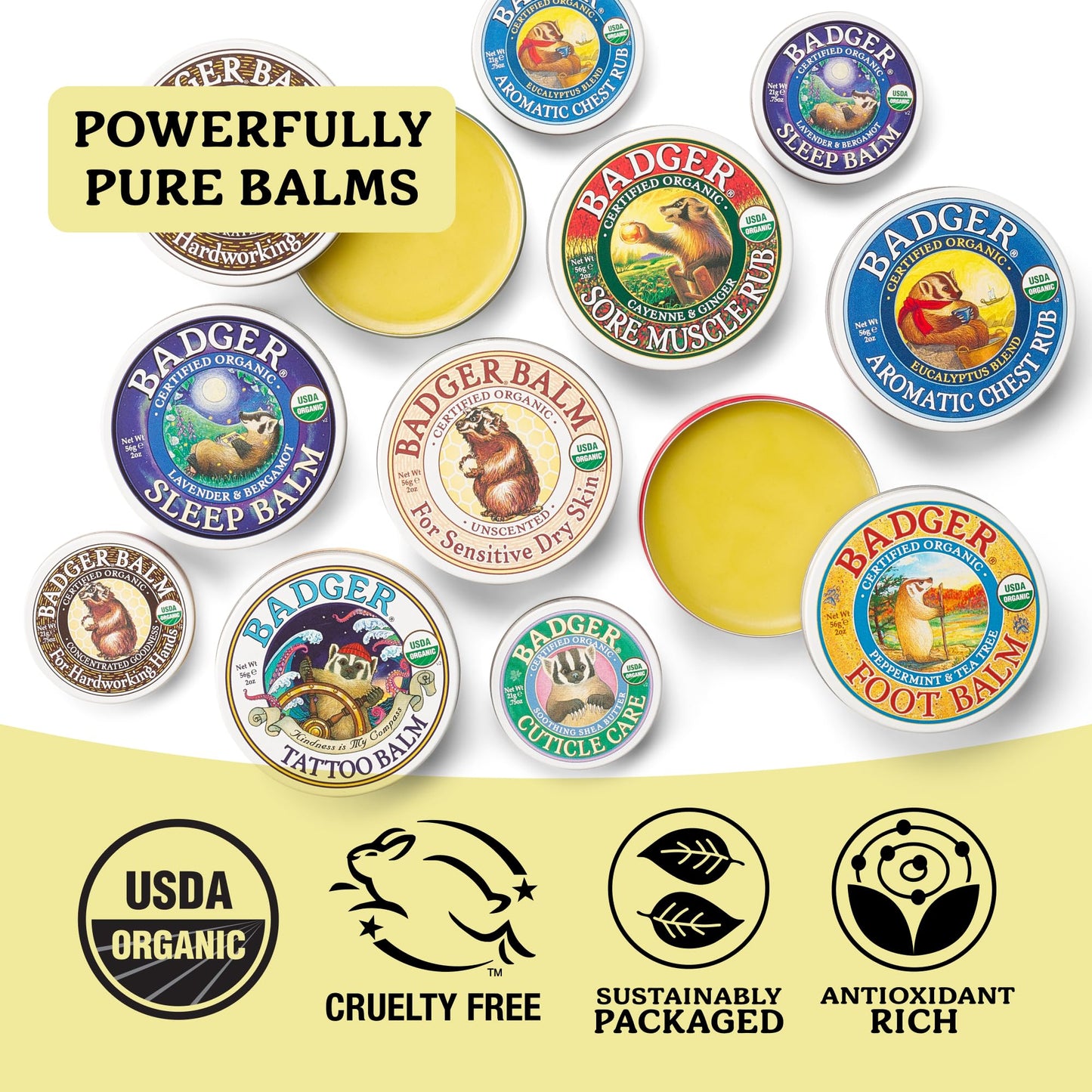 Badger Cuticle Cream, Deep Hydration for Dry, Cracked Cuticles & Hangnails, 100% Organic Cuticle Balm with Rich Shea Butter for Strong, Healthy Nails, Non-Greasy Cuticle Oil, .75oz Tin