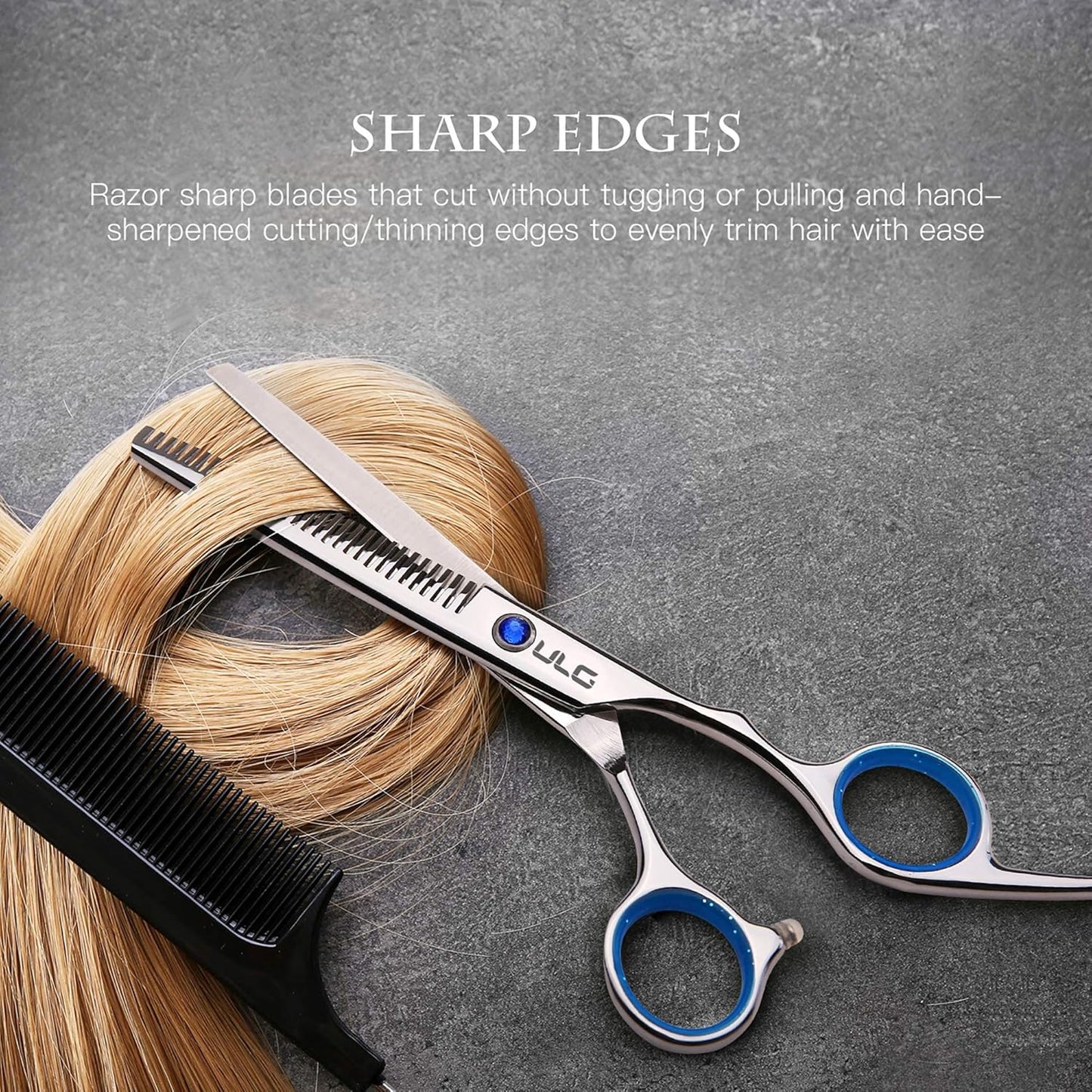 Professional Hair Cutting Scissors Kit - Japanese Stainless Steel Thinning Shears | 6.5 Inch Razor Edge