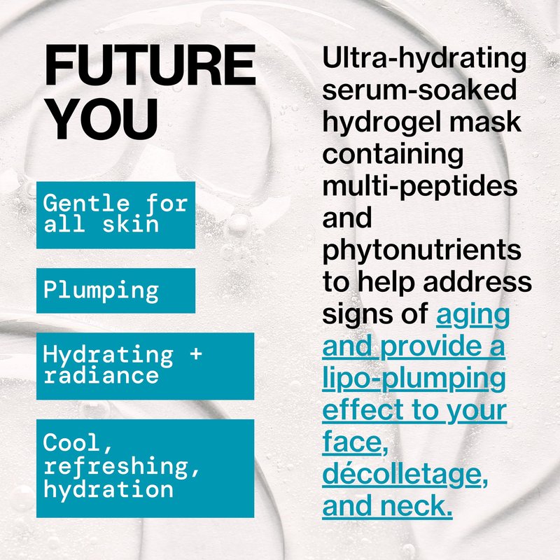 Pacifica Future Youth Time Shift Hydrogel Facial Mask - 12-PACK - Multi-Peptide Anti-Aging Sheet Mask for Firming & Plumping, Ultra-Hydrating Serum-Infused Mask for Face & Neck, 100% Vegan