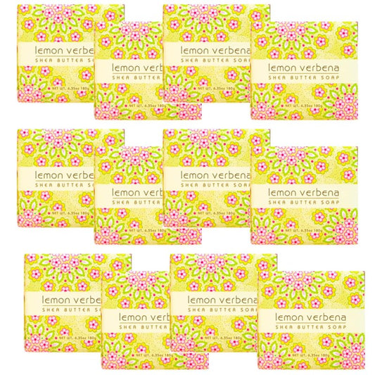 Mini Botanical Soap Bars - 12 Pack 1.9 oz | Individually Wrapped Guest Soaps for Airbnb, Spa, Travel, Bath - Lemon Verbena