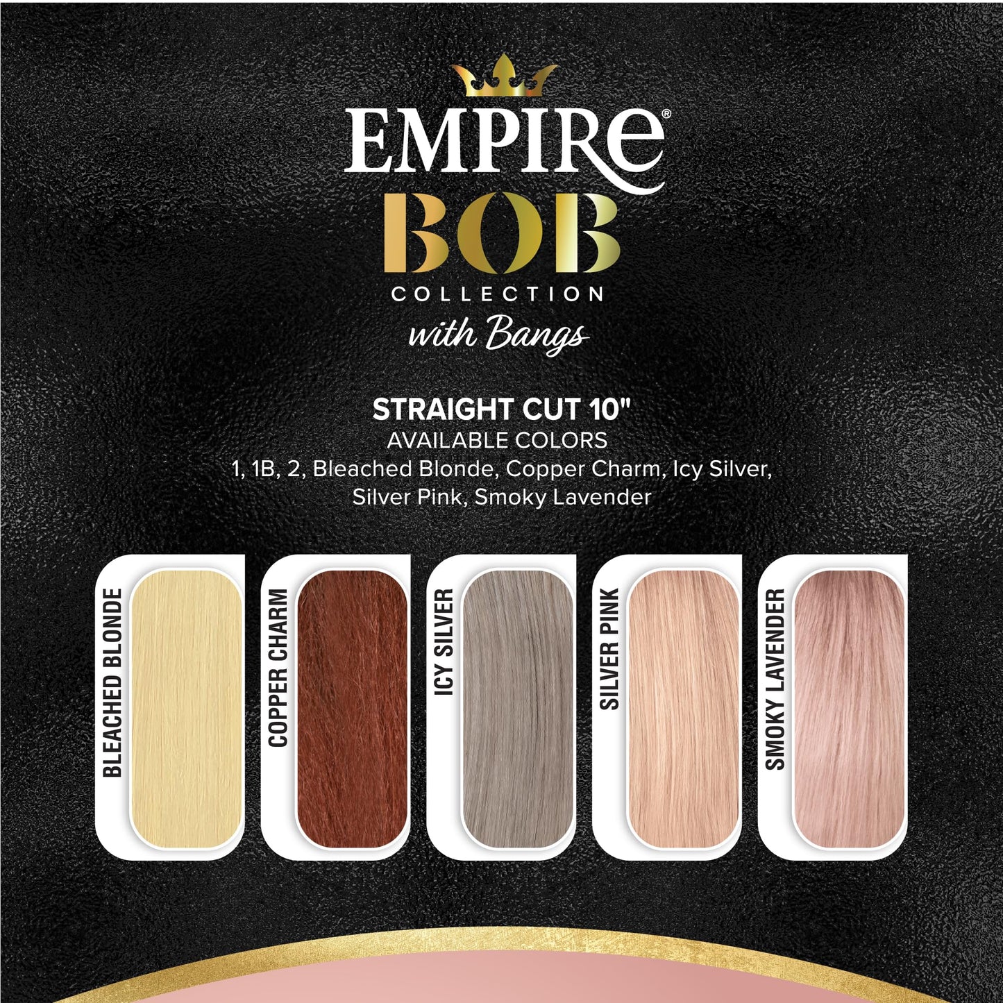 Sensationnel Empire Bob Humanhair Wig - Straight Cut Face Framing Mesh Cap for Comfort With Bangs (10 inch, 1 JETBLACK)