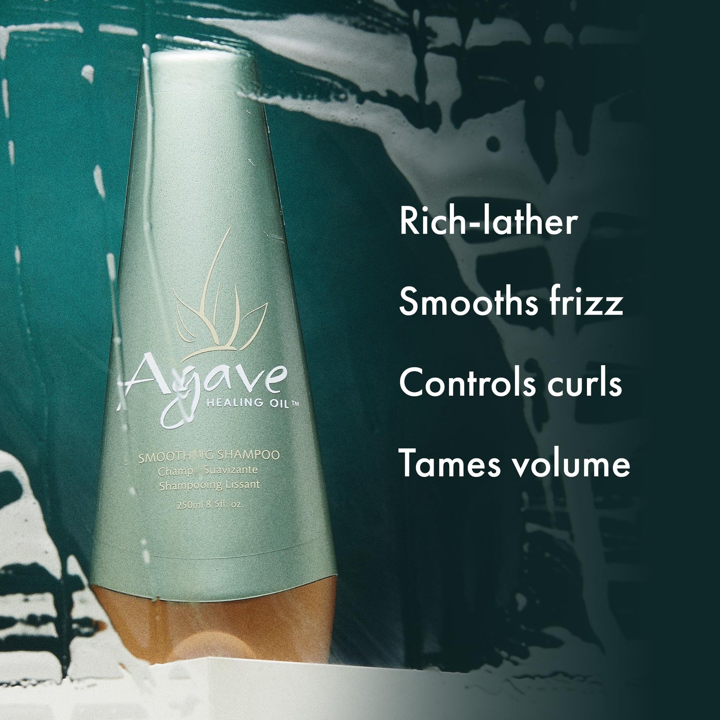 Agave Smoothing Shampoo Hydrating & Frizz Control, Color-Safe, Sulfate-Free, 8.5 fl oz