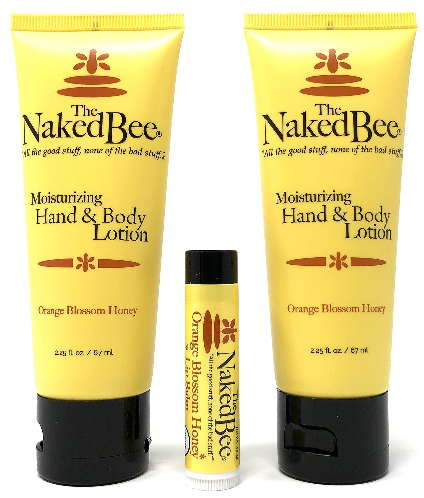 The Naked Bee Orange Blossom Honey Lotion and Lip Balm Set, Hydrating, Moisturizing, and Natural Skin Care Products Cruelty Free