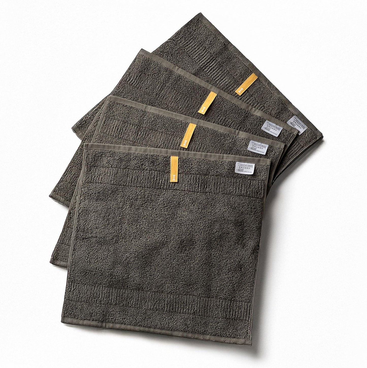 Highly Absorbent & Quick-Dry Organic Cotton Washcloths, Soft & Lightweight Face Towels, Made in Japan, Oeko-Tex Class 1 Certified, 13.8 x 13.8 inch, OliveGreen, Pack of 4 – Proof of Purity
