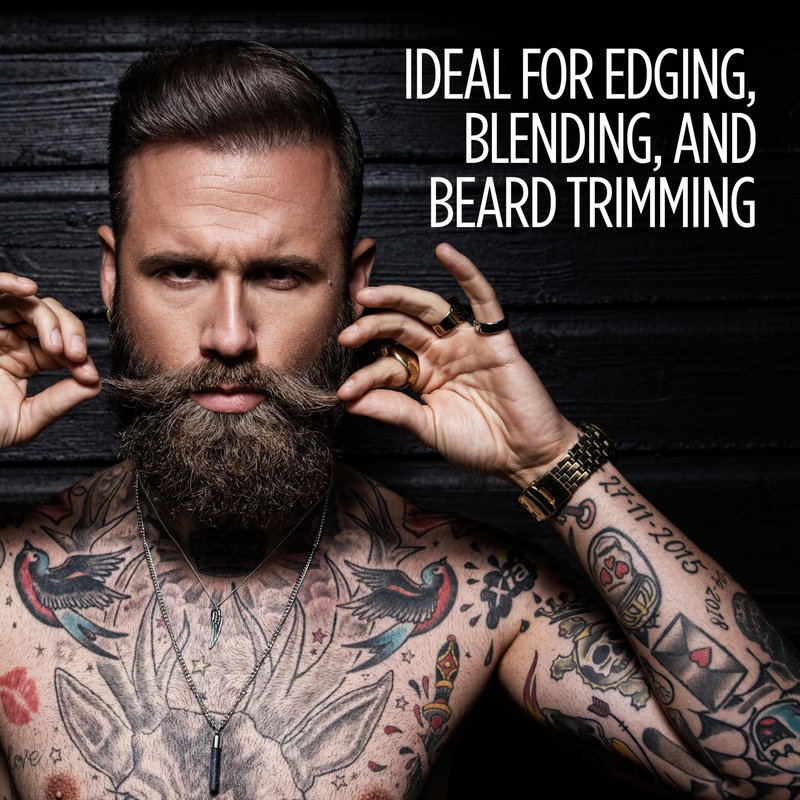 CHI Tech Cordless Mini Trimmer & Clipper, Hair Trimmer for Edging, Blending & Beard Trimming, Stainless Steel Blades, Includes 4 Guard Attachments