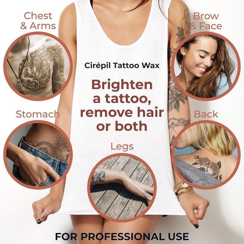 Cirepil Tattoo Wax Beads - 800g Patented Formula for Illuminating & Brightening Tattooed Skin