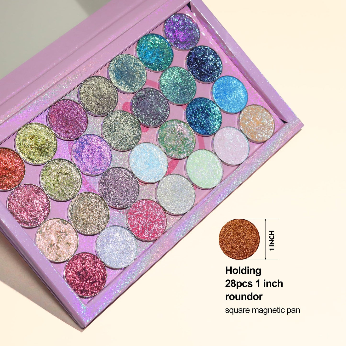 SZDYM Pink Empty Magnetic Palette With Mirror, Cute Empty Makeup Palette for Highlighters Lipstick Blush Powder Eyeshadows