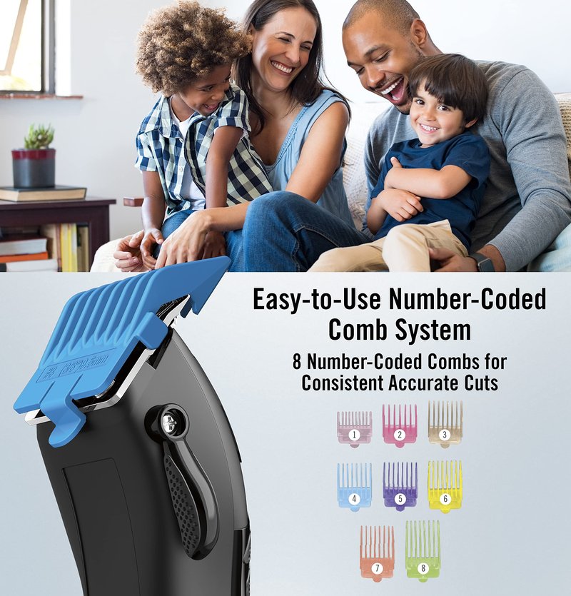 ConairMAN Number Cut, Cord/Cordless Men’s Hair Clippers and Trimmers Set, Includes Barber Comb and Scissors, Cleaning Brush, Oil, Blade Guard and Deluxe Storage Case, At-Home Clipper Kit, Rechargeable