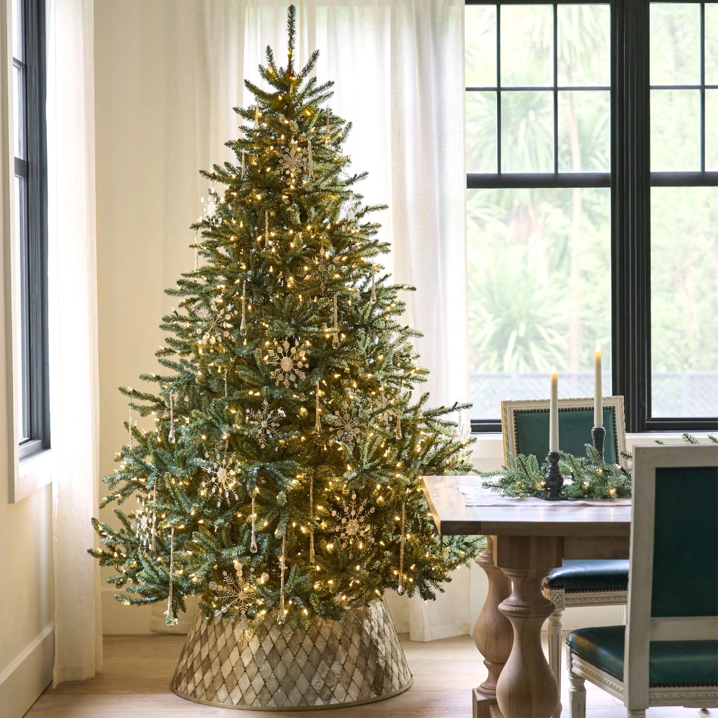 Balsam Hill 4.5ft Pre-Lit Classic Blue Spruce - Artificial Christmas Tree with 300 Clear Incandescent Lights, Easy Plug Technology, Premium Stand for Indoor Holiday Decorating