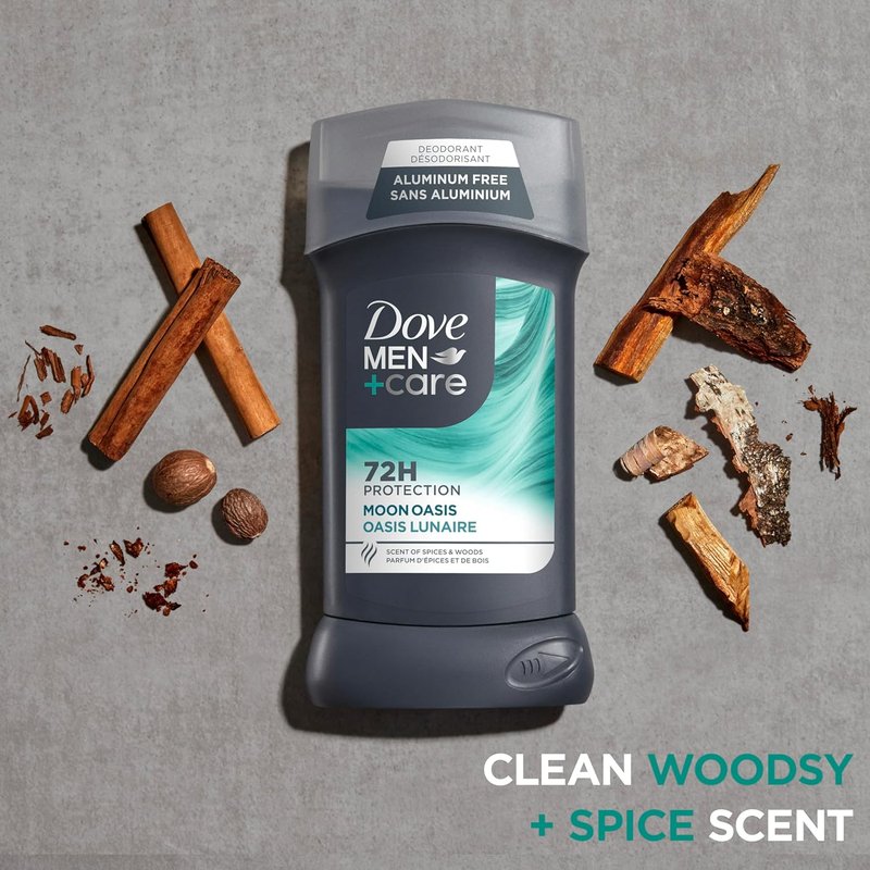 Dove Men+Care Aluminum-Free Deodorant - Moon Oasis | 72-Hour Odor Protection, 3.0 oz, 4 Count