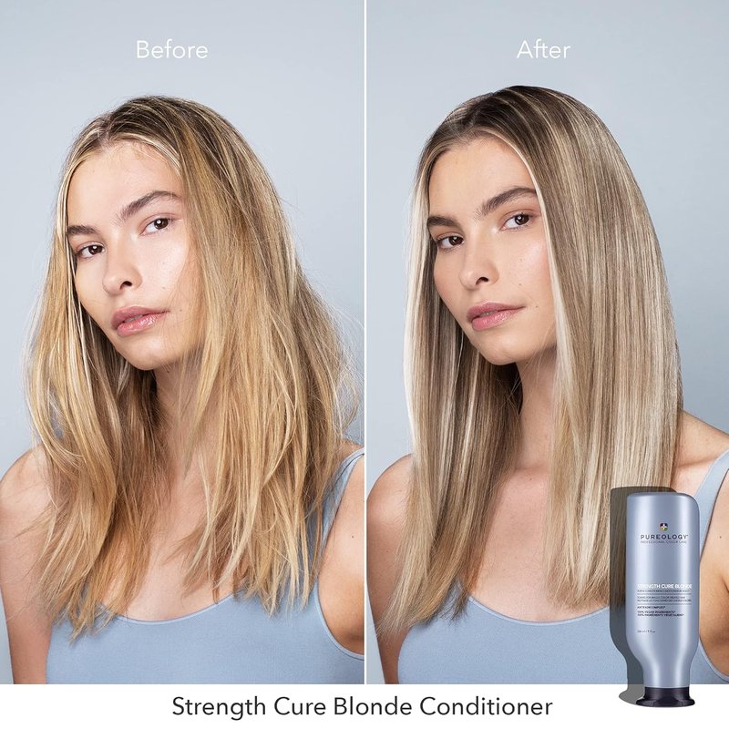 Strength Cure Blonde Purple Conditioner - Sulfate-Free & Vegan Formula for Blonde and Color-Treated Hair | Strengthens & Fights Brass