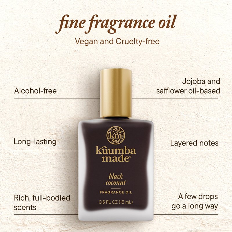 Kuumba Made Black Coconut Fragrance Oil, Long-Lasting Scented Oil Perfume Roller, Vegan, Alcohol-Free, 0.5 Fl Oz Fl Oz