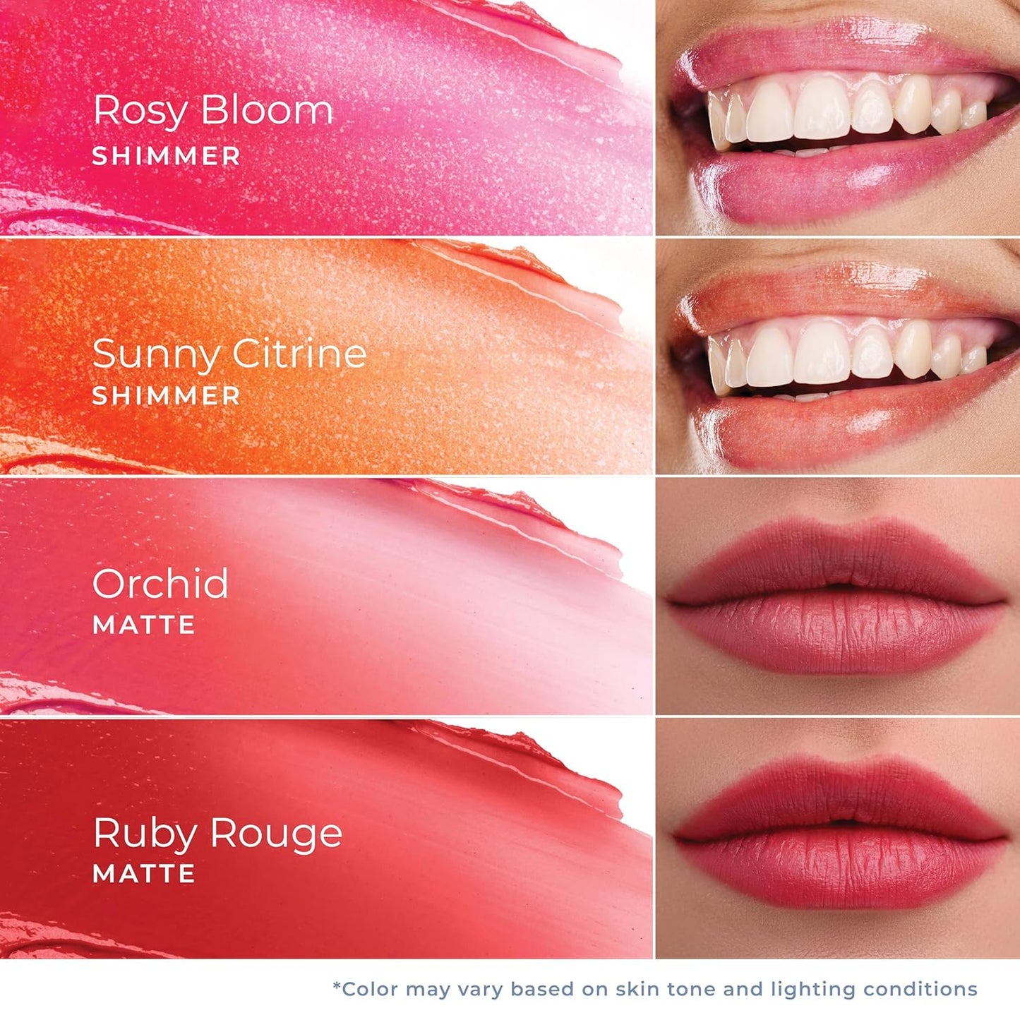 Tinted Lip Balm - Moisturizing Sheer Lip Color with Hyaluronic Acid & Vitamin E | 0.21oz - Rosy Bloom