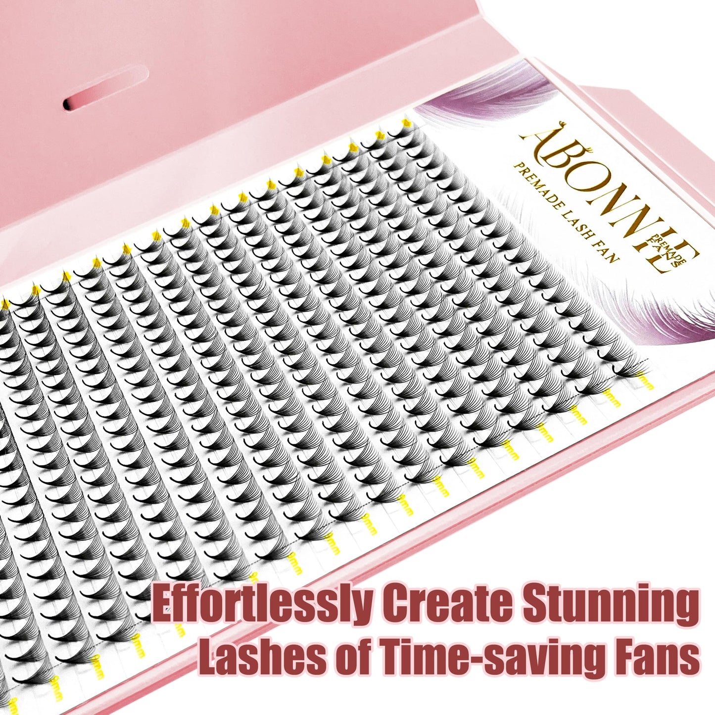 ABONNIE Premade Fans Eyelash Extensions, 400 Fans 10D 11mm Promades Eyelash Fans,0.07 Thickness D Curl Premade Lash Fans, Handmade Premade Fans Volume Lash Extensions (Pointy Base 10D 0.07-D 11mm)