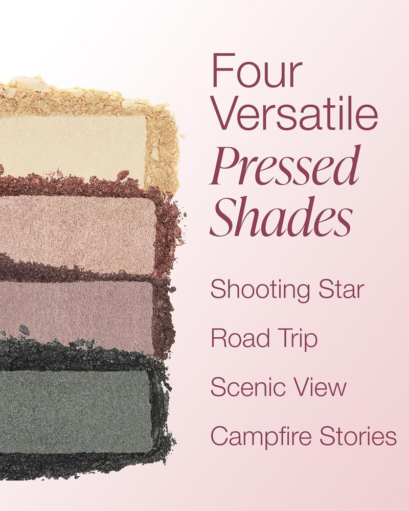 Mineral Fusion Eyeshadow Palette - 4 Versatile Shades in Matte, Satin & Shimmer Finishes | Natural Vegan Makeup - Glamping