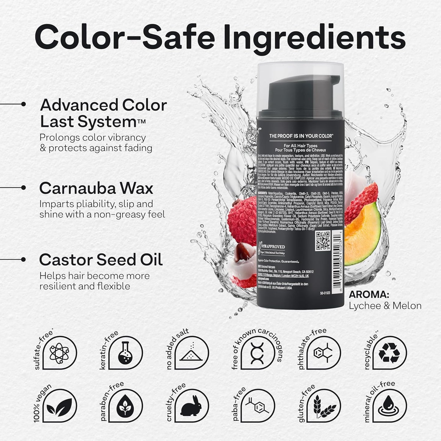 Colorproof Fiber Blast Texture Crème - Hydrating Non-Greasy Hair Cream for Wavy & Curly Hair | 3.4 Fl Oz Travel Size