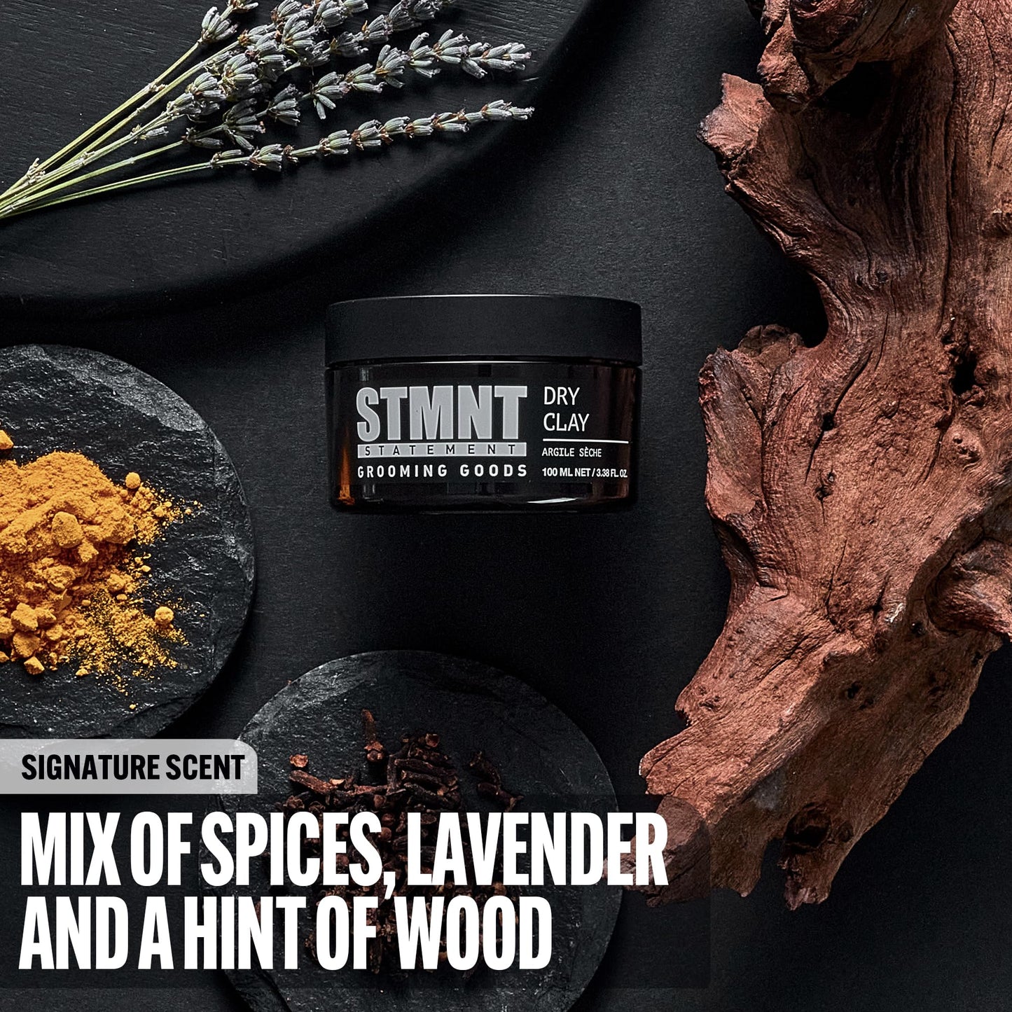 STMNT Grooming Goods Dry Clay, 3.38 oz | Extra Matte Finish | Super Strong Control | Easy to Wash Out