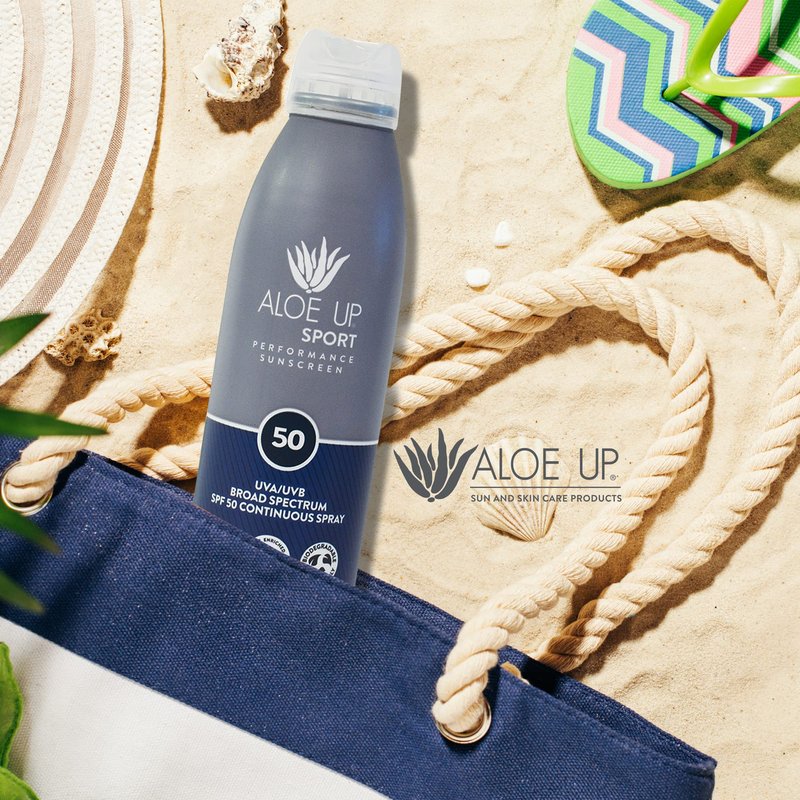 Aloe Up Sport Spray Sunscreen SPF 30 – Broad Spectrum Sunblock with Hydrating Aloe Vera Gel – Fast Absorbing, No White Cast, Reef Friendly, Water Resistant for up to 80 Minutes, Fragrance Free – 6 Oz