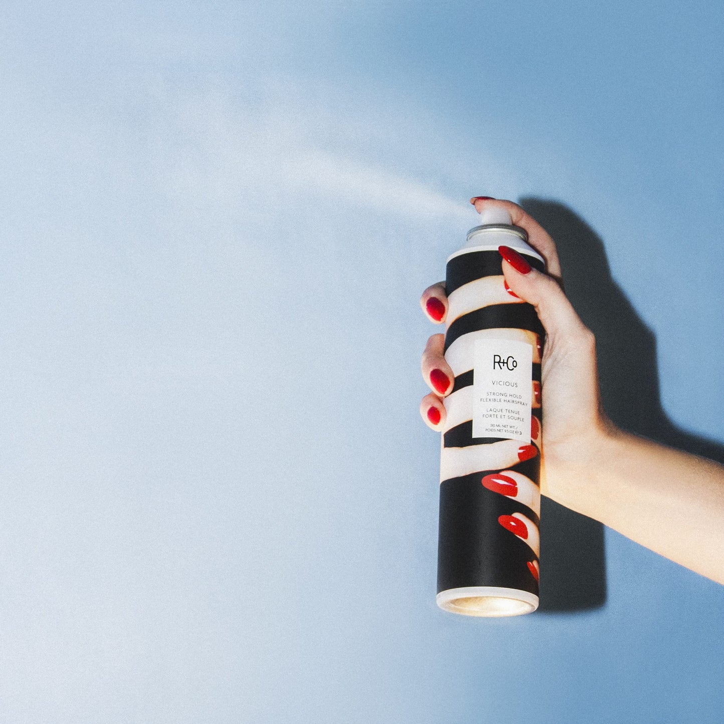 R+Co VICIOUS Strong Hold Flexible Hairspray – Long-Lasting Hold & Flexibility, Controls Frizz & Adds Shine, All Hair Types