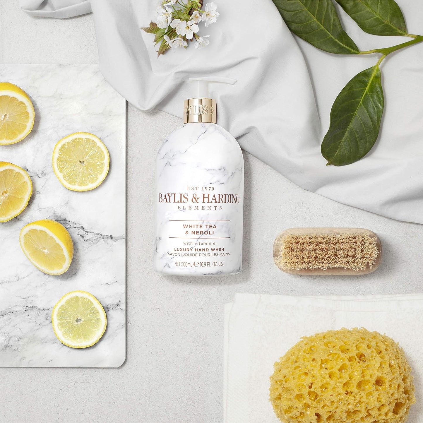 Baylis & Harding Liquid Hand Soap - White Tea & Neroli Scent | 16.9oz Dispenser (3-Pack)