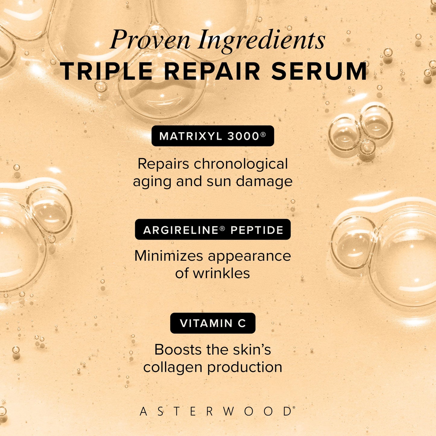 Asterwood Naturals Triple Repair Matrixyl 3000 1 oz + Argireline Peptide Serum 1 oz