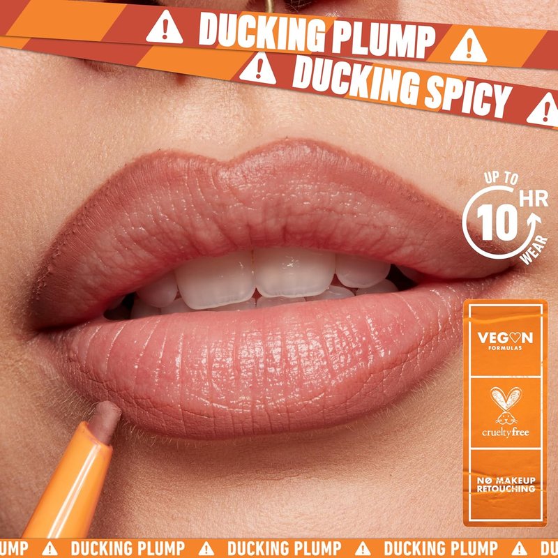 NYX Professional Makeup Duck Plump Lip Liner - Matte Pencil for Long-Lasting 10HR Wear | Deep Nude Shade